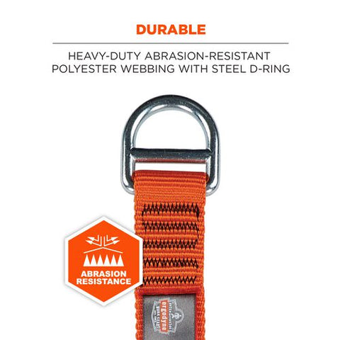 Squids 3177 Anchor Choke Strap For Tool Tethering, 60 Lb Max Safe Working Capacity, 28" Long, Orange