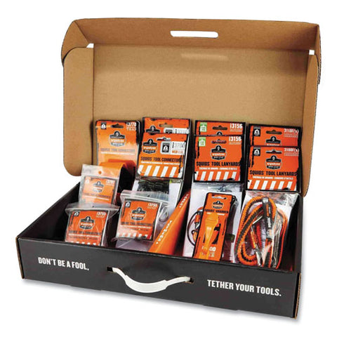Squids 3184 Concrete Finisher + Mason Tool Tethering Kit, Assorted Max Working Capacities, Lengths And Colors