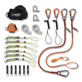 Squids 3186 Iron + Steel Worker Tool Tethering Kit, Assorted Max Working Capacities, Lengths And Colors