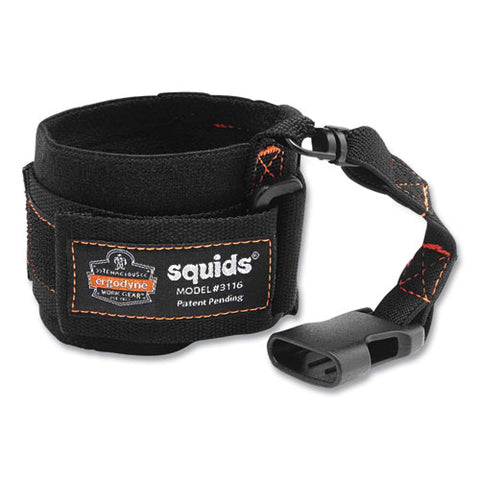 Squids 3192 Wrist Lanyard Tethering Kit, 3 Lb Max Working Capacity, 7.5" Long, Black