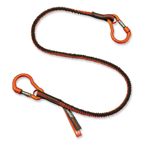 Squids 3110f(x) Tool Lanyard With Aluminum Carabiners, 10 Lb Max Working Capacity, 38" To 48" Long, Orange/gray