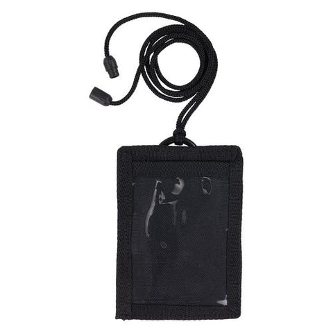 Squids 3389 Wallet Id/badge Holder,horizontal/vertical, Black, 3.75 X 5 For 2.75 X 3.5 Insert, 18" Cord