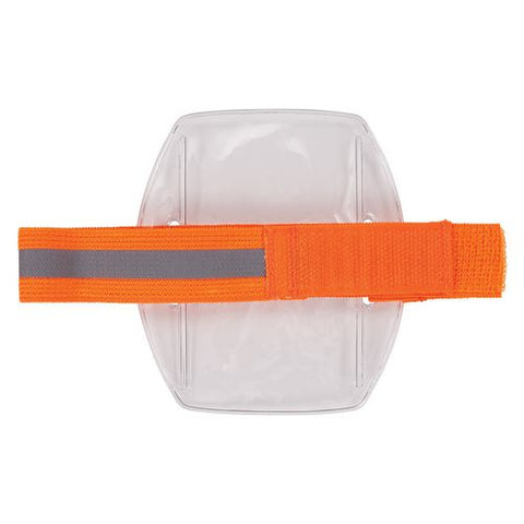 Squids 3386 Arm Band Id/badge Holder, Vertical, Hi-vis Orange, 3.75 X 4.25 Holder, 2.5 X 4 Insert, 10/pack