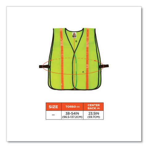 Glowear 8040hl Non-certified Hi-gloss Vest, Polyester, One Size Fits Most, Lime