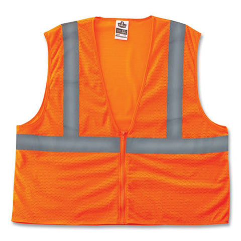 Glowear 8205z Class 2 Super Economy Mesh Vest, Polyester, Orange, Large/x-large