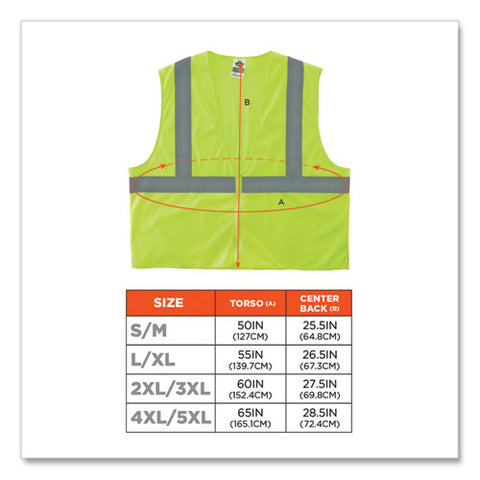 Glowear 8205z Class 2 Super Economy Mesh Vest, Polyester, Lime, 2x-large/3x-large