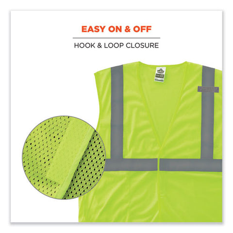 Glowear 8210hl Class 2 Economy Mesh Hook And Loop Vest, Polyester, 2x-large/3x-large, Lime