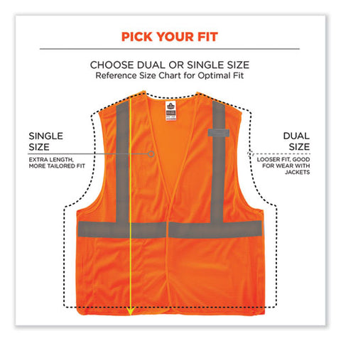 Glowear 8215ba Class 2 Economy Breakaway Mesh Vest, Polyester, X-small, Orange