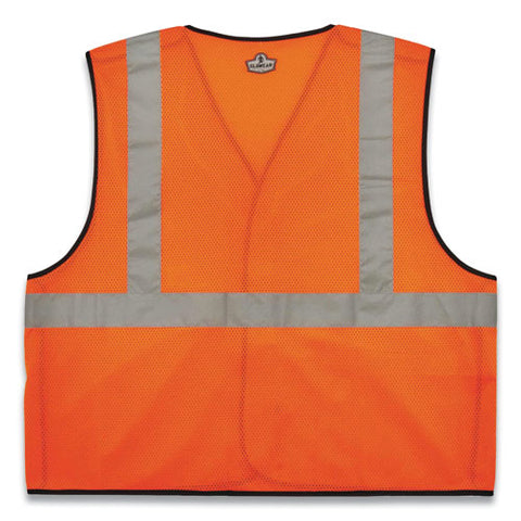 Glowear 8216ba Class 2 Breakaway Mesh Id Holder Vest, Polyester, Small/medium, Orange