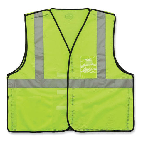 Glowear 8216ba Class 2 Breakaway Mesh Id Holder Vest, Polyester, Small/medium, Lime