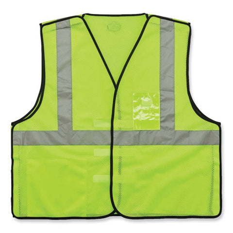 Glowear 8216ba Class 2 Breakaway Mesh Id Holder Vest, Polyester, 4x-large/5x-large, Lime