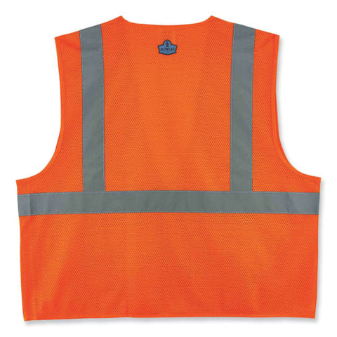 Glowear 8220z Class 2 Standard Mesh Zipper Vest, Polyester, Small/medium, Orange