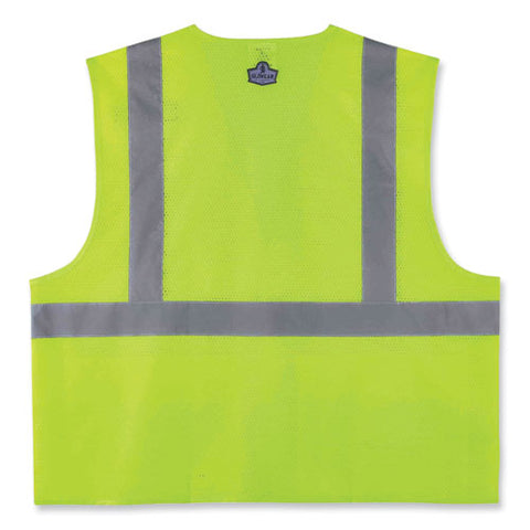 Glowear 8220hl Class 2 Standard Mesh Hook And Loop Vest, Polyester, Small/medium, Lime