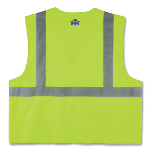 Glowear 8225hl Class 2 Standard Solid Hook And Loop Vest, Polyester, Lime, 4x-large/5x-large