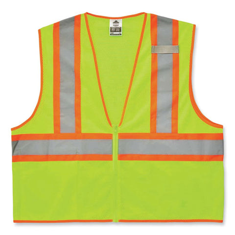 Glowear 8229z Class 2 Economy Two-tone Zipper Vest, Polyester, X-small, Lime