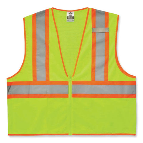 Glowear 8229z Class 2 Economy Two-tone Zipper Vest, Polyester, Small/medium, Lime