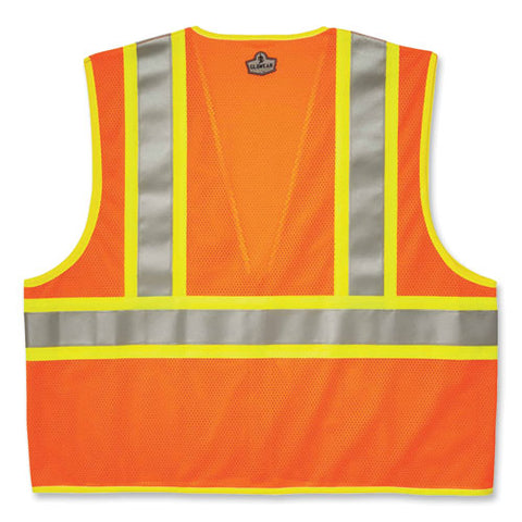 Glowear 8230z Class 2 Two-tone Mesh Zipper Vest, Polyester, 4x-large/5x-large, Orange