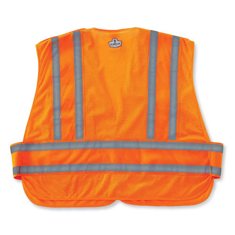 Glowear 8244psv Class 2 Expandable Public Safety Hook And Loop Vest, Polyester, Medium/large, Orange