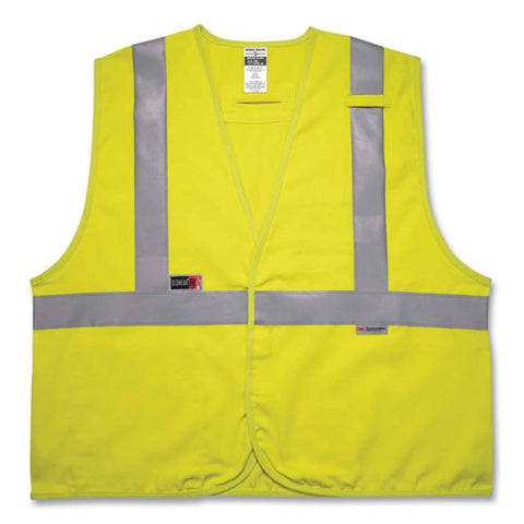 Glowear 8261frhl Class 2 Dual Compliant Fr Hook And Loop Safety Vest, 2x-large/3x-large, Lime