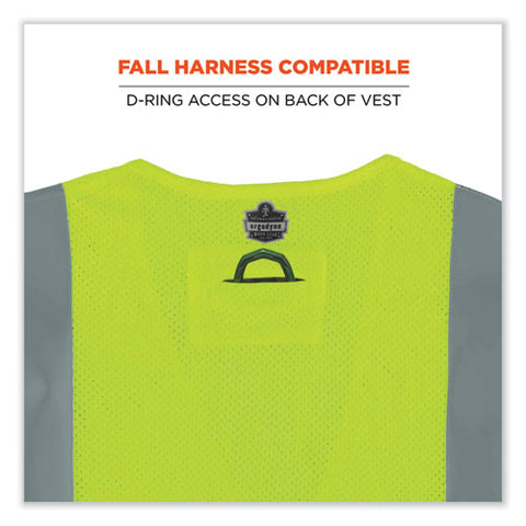 Glowear 8260frhl Class 2 Fr Safety Hook And Loop Vest, Modacrylic/kevlar, 2x-large/3x-large, Lime