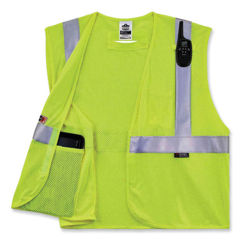 Glowear 8260frhl Class 2 Fr Safety Hook And Loop Vest, Modacrylic/kevlar, 2x-large/3x-large, Lime