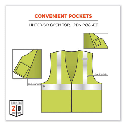 Glowear 8260frhl Class 2 Fr Safety Hook And Loop Vest, Modacrylic/kevlar, 4x-large/5x-large, Lime