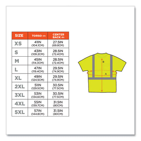 Glowear 8289 Class 2 Hi-vis T-shirt, Polyester, Lime, X-large