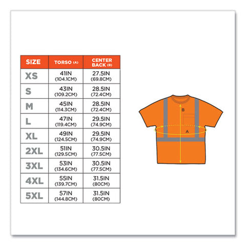 Glowear 8289 Class 2 Hi-vis T-shirt, Polyester, Orange, 4x-large