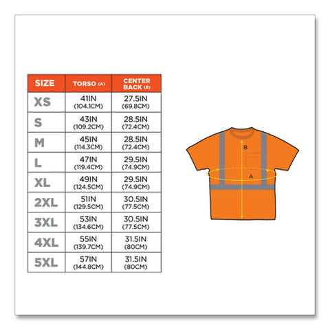 Glowear 8289 Class 2 Hi-vis T-shirt, Polyester, Orange, 5x-large