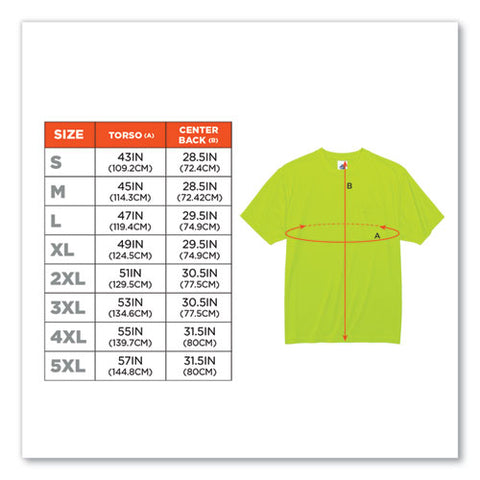 Glowear 8089 Non-certified Hi-vis T-shirt, Polyester, Small, Lime