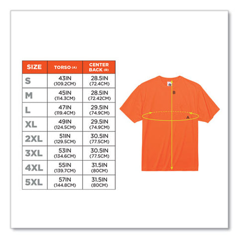 Glowear 8089 Non-certified Hi-vis T-shirt, Polyester, 2x-large, Orange