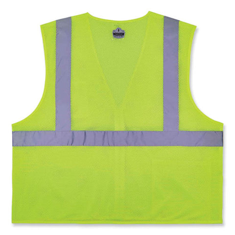 Glowear 8256z Class 2 Self-extinguishing Zipper Vest, Polyester, Large/x-large, Lime