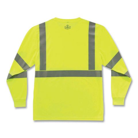 Glowear 8391 Class 3 Hi-vis Long Sleeve Shirt, Polyester, Lime, 2x-large