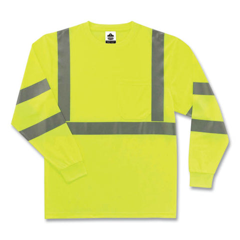 Glowear 8391 Class 3 Hi-vis Long Sleeve Shirt, Polyester, Lime, 2x-large