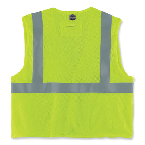 Glowear 8263frhl Class 2 Fr Safety Economy Hook And Loop Vest, Modacrylic Mesh/cotton, Small/medium, Lime