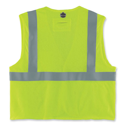 Glowear 8263frhl Class 2 Fr Safety Economy Hook And Loop Vest, Modacrylic Mesh/cotton, 2x-large/3x-large, Lime