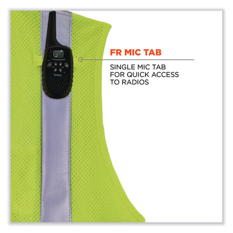 Glowear 8263frhl Class 2 Fr Safety Economy Hook And Loop Vest, Modacrylic Mesh/cotton, 2x-large/3x-large, Lime