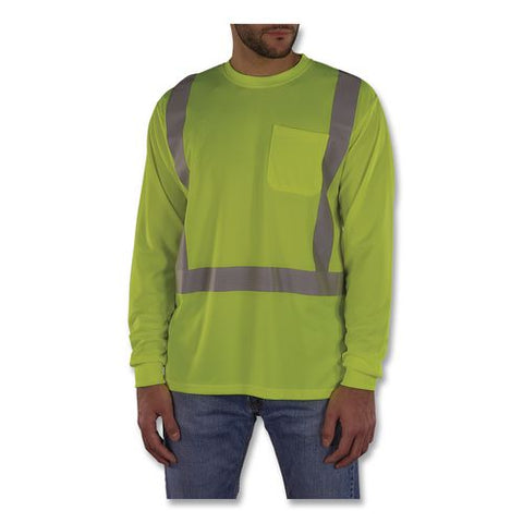 Glowear 8284 Class 2 Essential Hi-vis Long Sleeve T-shirt, Small, Lime