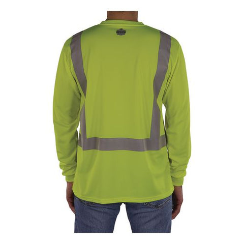 Glowear 8284 Class 2 Essential Hi-vis Long Sleeve T-shirt, Large, Lime