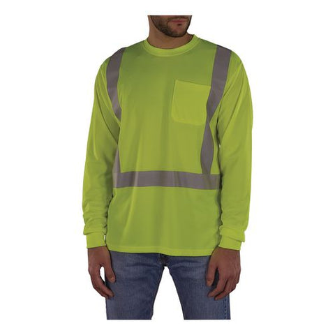 Glowear 8284 Class 2 Essential Hi-vis Long Sleeve T-shirt, X-large, Lime