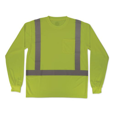 Glowear 8284 Class 2 Essential Hi-vis Long Sleeve T-shirt, 3x-large, Lime