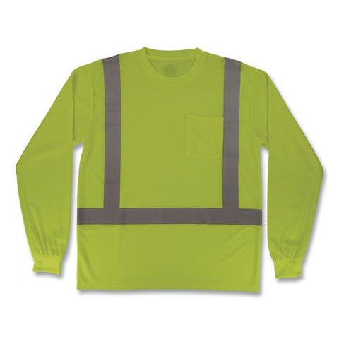 Glowear 8284 Class 2 Essential Hi-vis Long Sleeve T-shirt, 5x-large, Lime