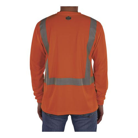 Glowear 8284 Class 2 Essential Hi-vis Long Sleeve T-shirt, X-small, Orange