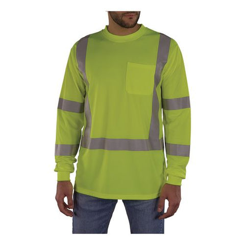 Glowear 8368 Class 3 Essential Hi-vis Long Sleeve T-shirt, Medium, Lime