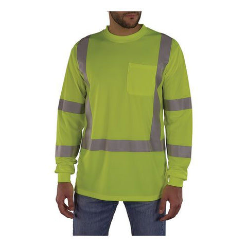 Glowear 8368 Class 3 Essential Hi-vis Long Sleeve T-shirt, Large, Lime