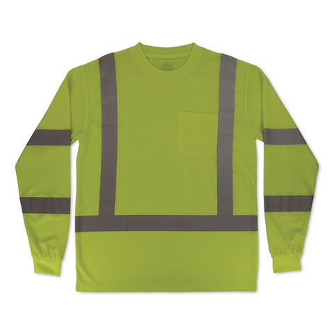 Glowear 8368 Class 3 Essential Hi-vis Long Sleeve T-shirt, 4x-large, Lime