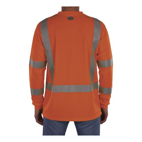 Glowear 8368 Class 3 Essential Hi-vis Long Sleeve T-shirt, Small, Orange