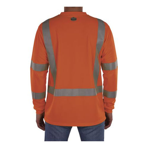 Glowear 8368 Class 3 Essential Hi-vis Long Sleeve T-shirt, X-large, Orange