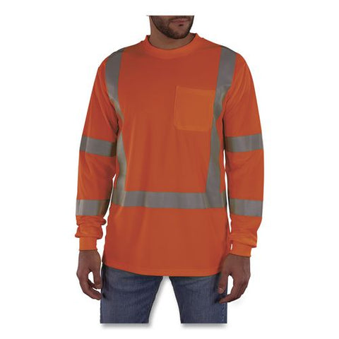 Glowear 8368 Class 3 Essential Hi-vis Long Sleeve T-shirt, 4x-large, Orange