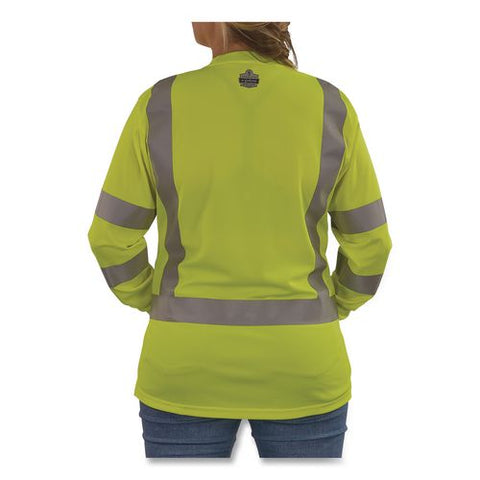 Glowear 8374 Class 3 Women's Essential Hi-vis Long Sleeve T-shirt, Small, Lime